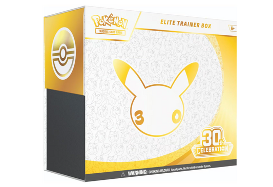 Pokemon TCG: 30th Celebration Elite Trainer Box (1 Full-Art Promo Card, 9 Booster Packs & Premium Accessories)