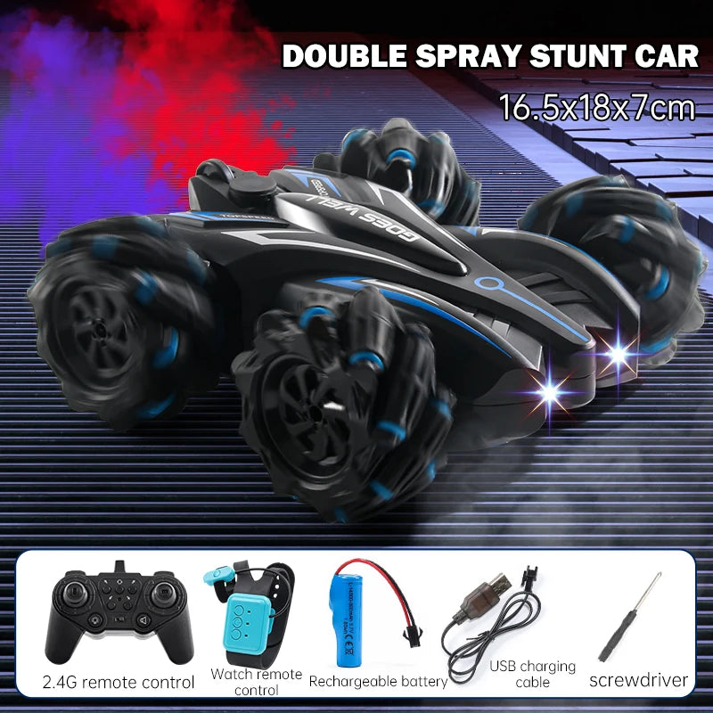 New Style 360° 4WD All-Round Drift Spray Remote Control Stunt Car Gesture High Speed Off-road RC Car Toys For Boys Girls Gifts