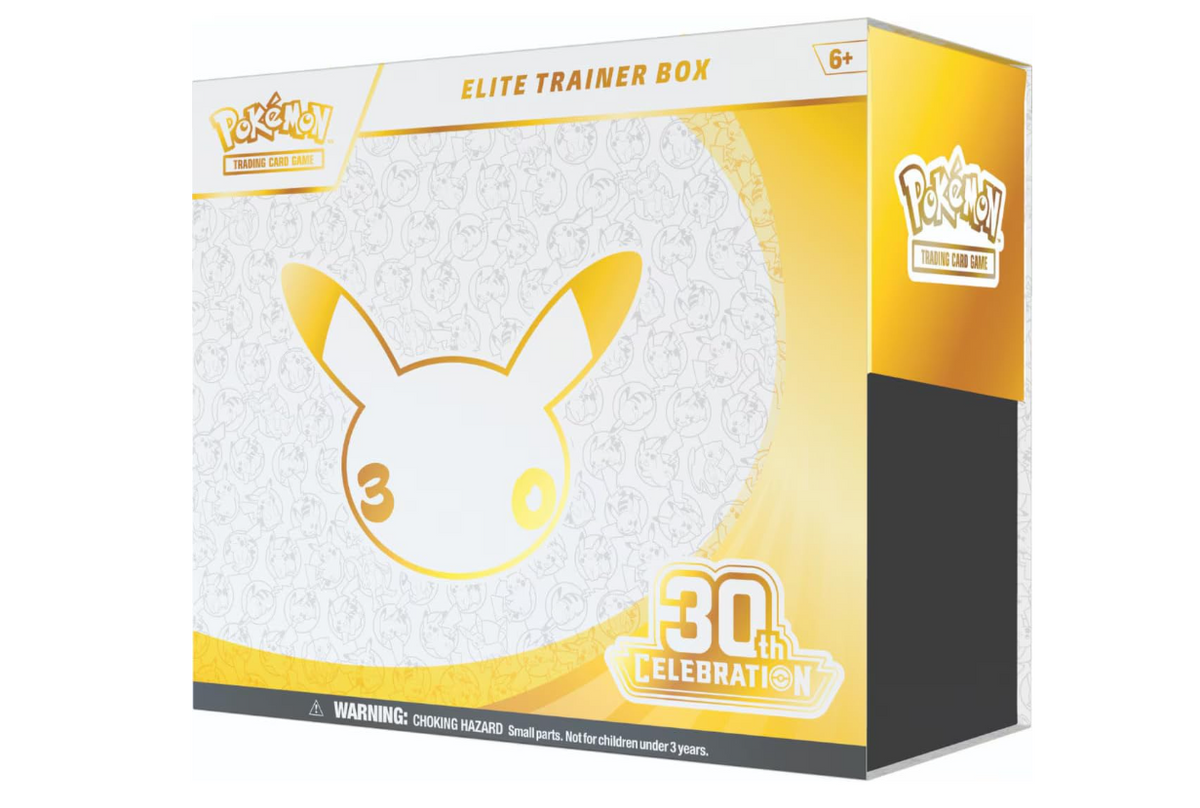 Pokemon TCG: 30th Celebration Elite Trainer Box (1 Full-Art Promo Card, 9 Booster Packs & Premium Accessories)
