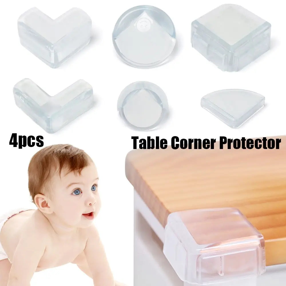 4Pcs Children Safety Edge Guards Transparent Soft Silicon Baby Safe Corner Protector Table Desk Corner Guard
