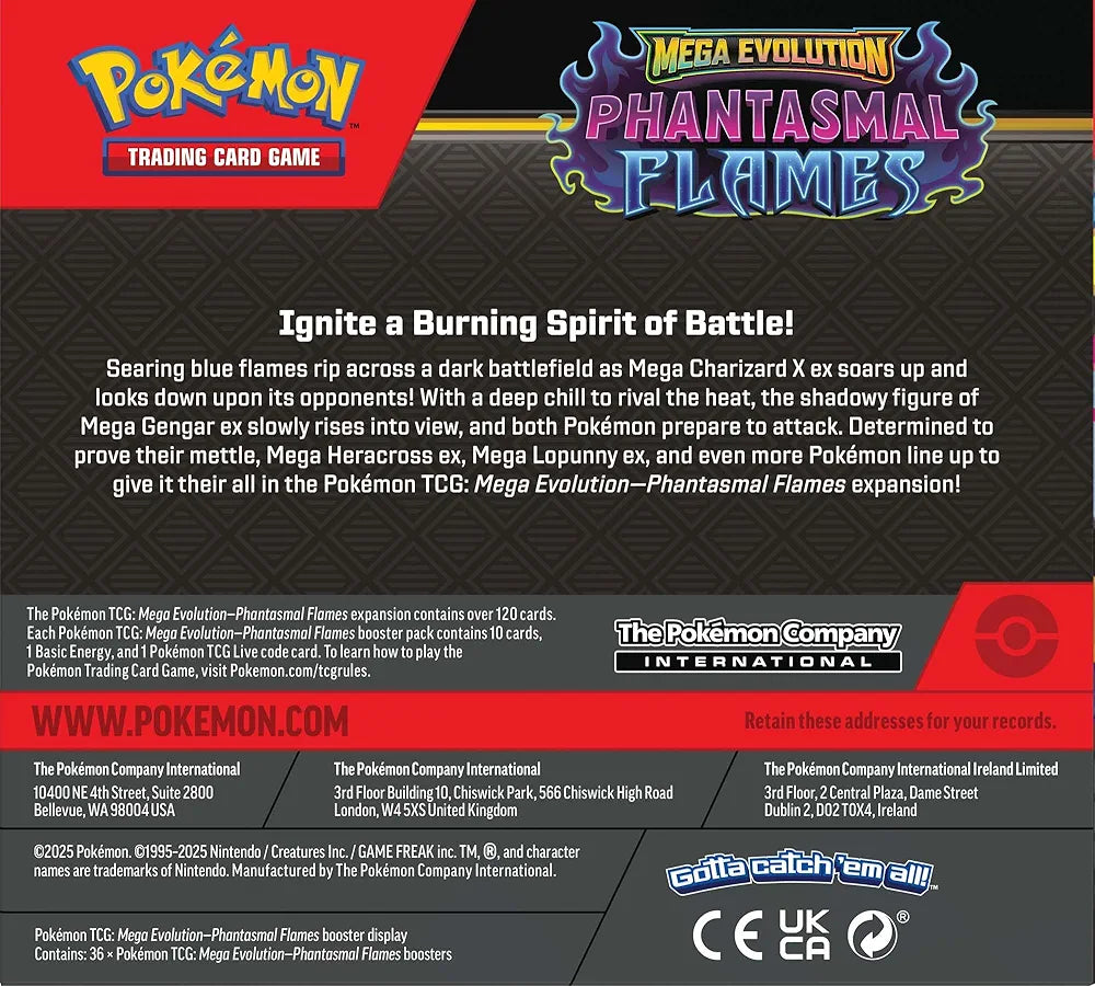 Pokemon TCG  Mega Evolution Phantasmal Flames Booster Display Box
